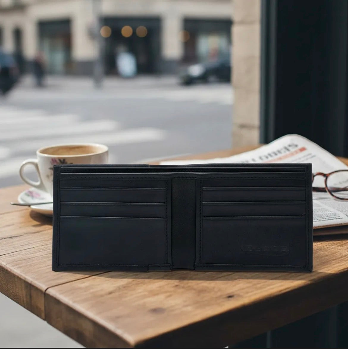 Cartera de Hombre Gerpa Piel Genuina Atanado Negro